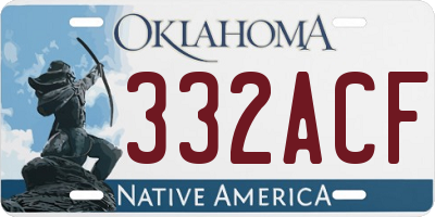 OK license plate 332ACF