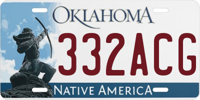 OK license plate 332ACG