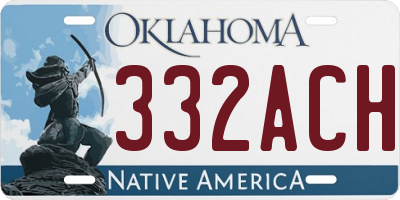 OK license plate 332ACH