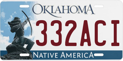 OK license plate 332ACI