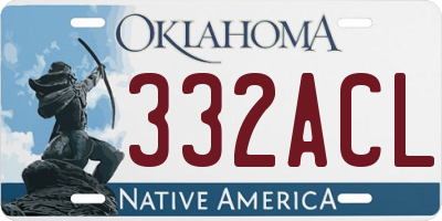 OK license plate 332ACL