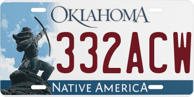 OK license plate 332ACW