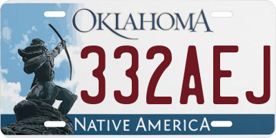 OK license plate 332AEJ