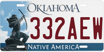 OK license plate 332AEW