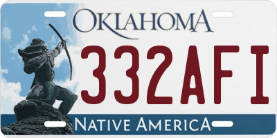 OK license plate 332AFI
