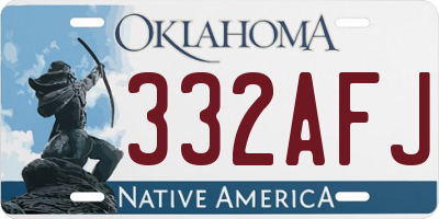 OK license plate 332AFJ