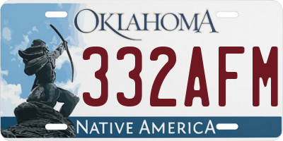 OK license plate 332AFM