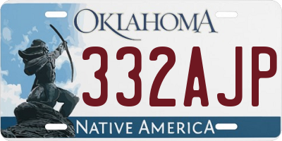 OK license plate 332AJP