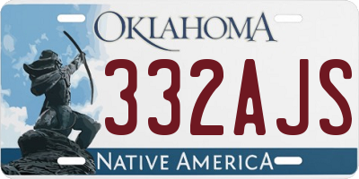OK license plate 332AJS