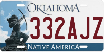 OK license plate 332AJZ