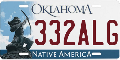 OK license plate 332ALG