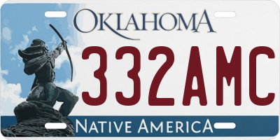 OK license plate 332AMC