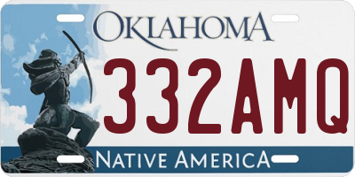 OK license plate 332AMQ