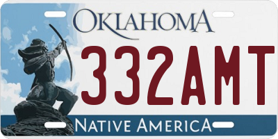 OK license plate 332AMT