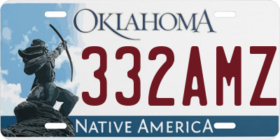 OK license plate 332AMZ