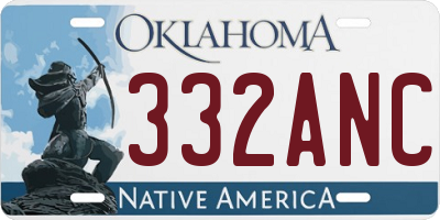 OK license plate 332ANC