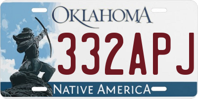 OK license plate 332APJ