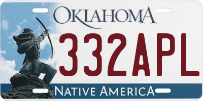 OK license plate 332APL