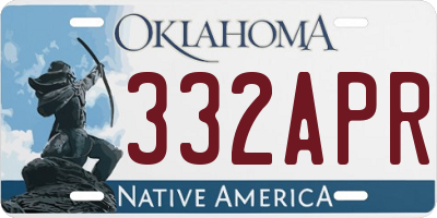 OK license plate 332APR