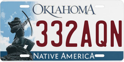 OK license plate 332AQN
