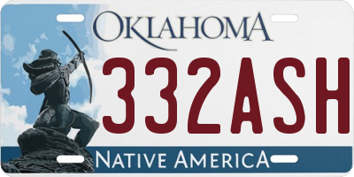 OK license plate 332ASH