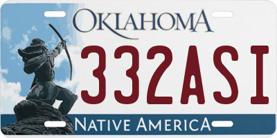 OK license plate 332ASI