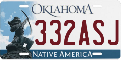 OK license plate 332ASJ