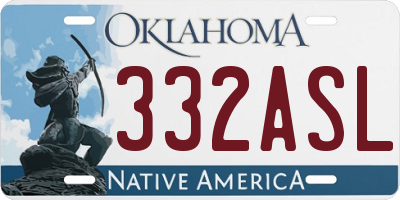 OK license plate 332ASL