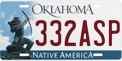 OK license plate 332ASP