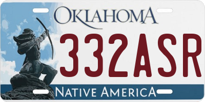 OK license plate 332ASR