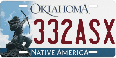 OK license plate 332ASX