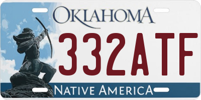 OK license plate 332ATF