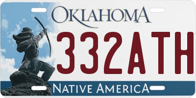 OK license plate 332ATH