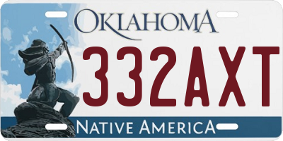OK license plate 332AXT
