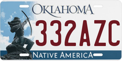 OK license plate 332AZC