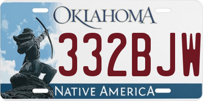 OK license plate 332BJW