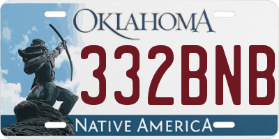 OK license plate 332BNB
