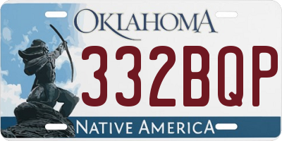 OK license plate 332BQP