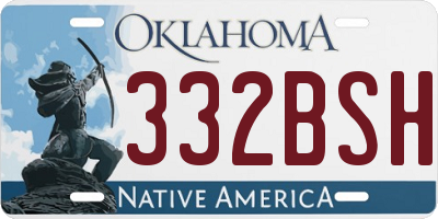 OK license plate 332BSH