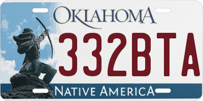 OK license plate 332BTA