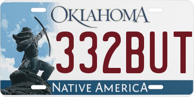 OK license plate 332BUT