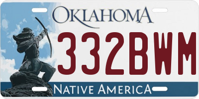 OK license plate 332BWM