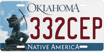 OK license plate 332CEP
