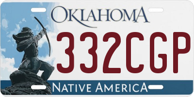 OK license plate 332CGP