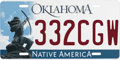OK license plate 332CGW