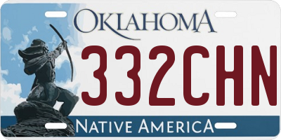 OK license plate 332CHN