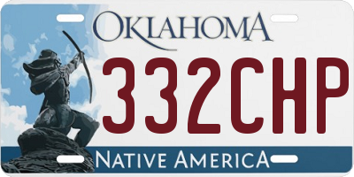 OK license plate 332CHP