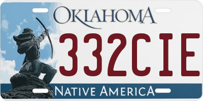 OK license plate 332CIE