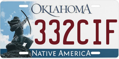 OK license plate 332CIF