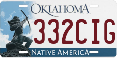 OK license plate 332CIG